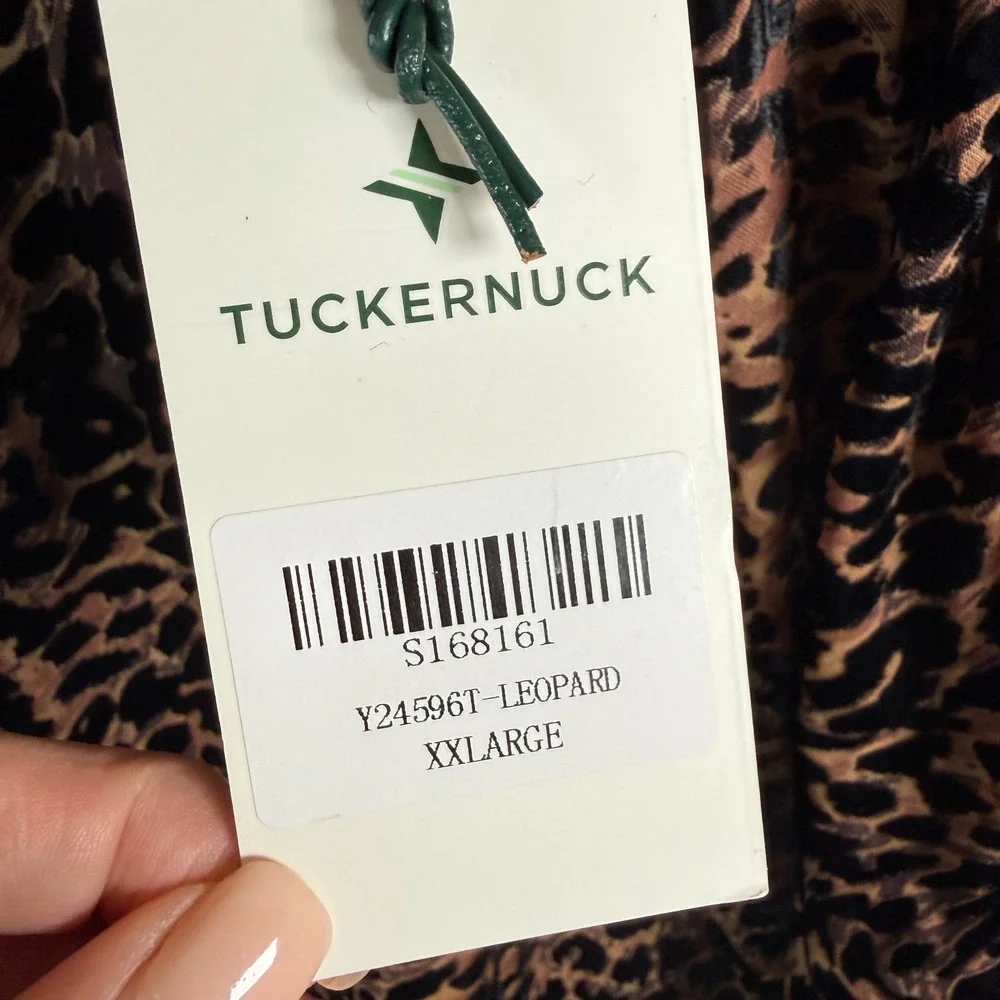 NWT Tuckernuck Leopard Burnout Blouse Women XXL Brown Animal Print Mob Wife Chic